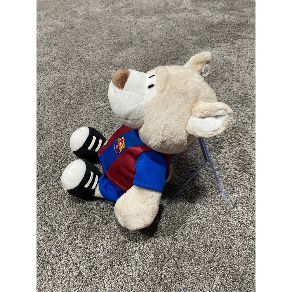 FC Barcelona Plush Bear Unisex OS Tan New Soccer Fan Gear Kit Jersey